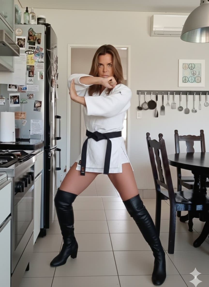 Naza karate and boxing control defeat man