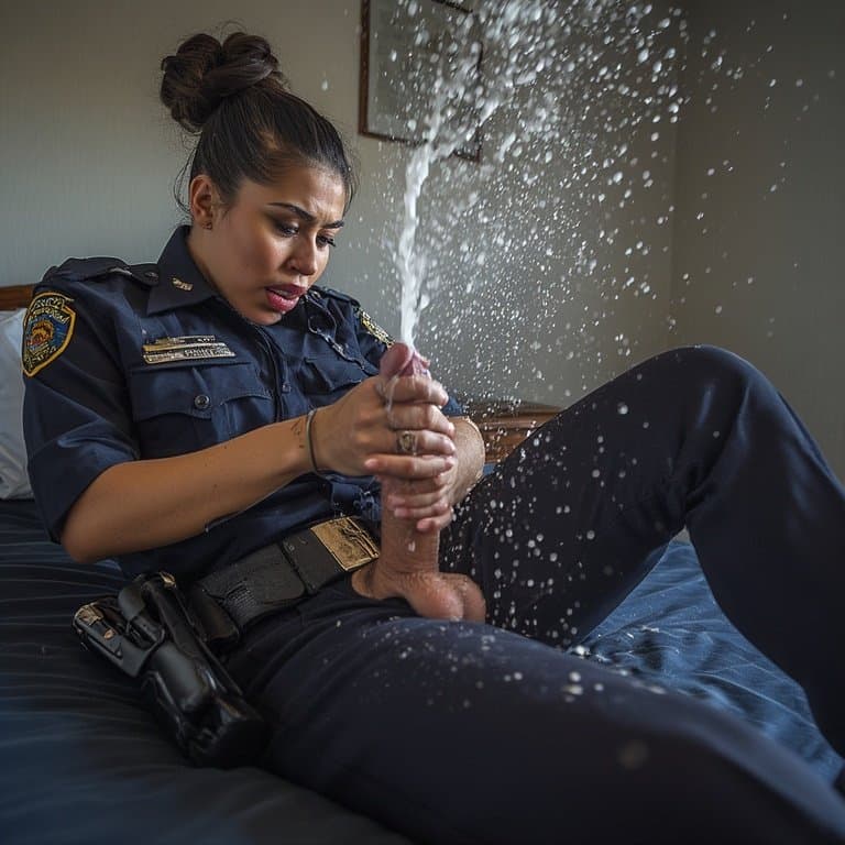 Sexy Latina officers in a motel room cumming