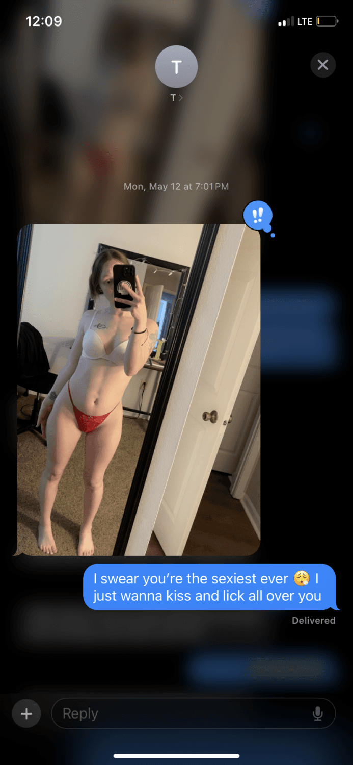 He thinks shes so in love with him. But she sneaks off and sends me pics every night. Her body is ?