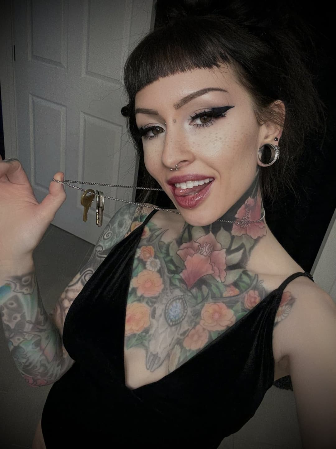 I wear the keys to your chastity cage instead of necklace