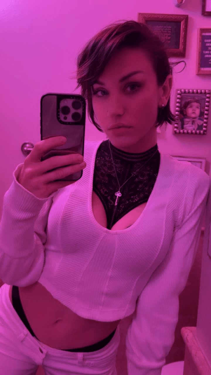 Hot white chick with black thong