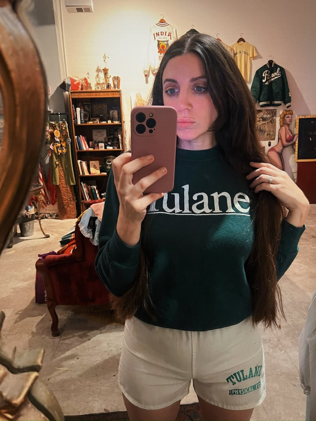 Sexy College Californian Babe lets her knockers HANG! Pink Pepperonis!