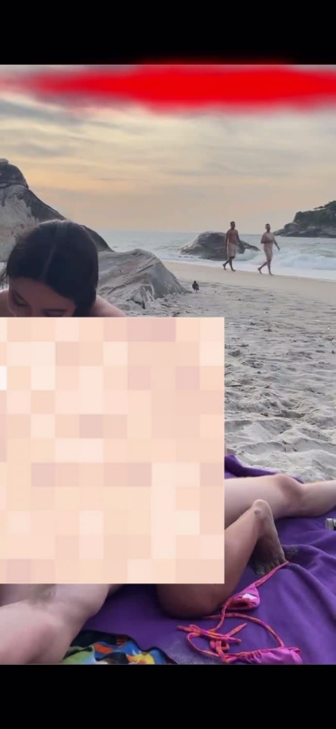 Latina mom teases strangers by riding dick hard on beach (dm for uncensored version)