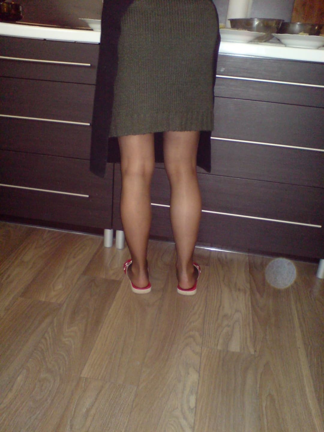 My mom legs in nylon