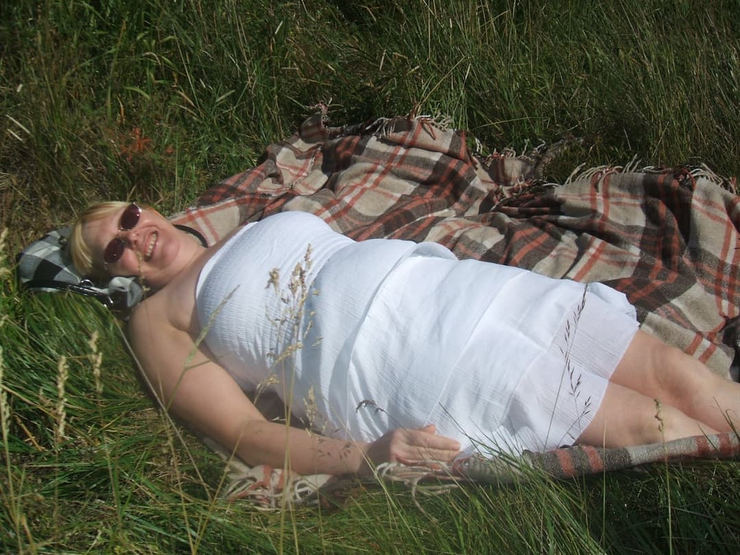 UK Wife Nude Sunbathing at Local Country Park