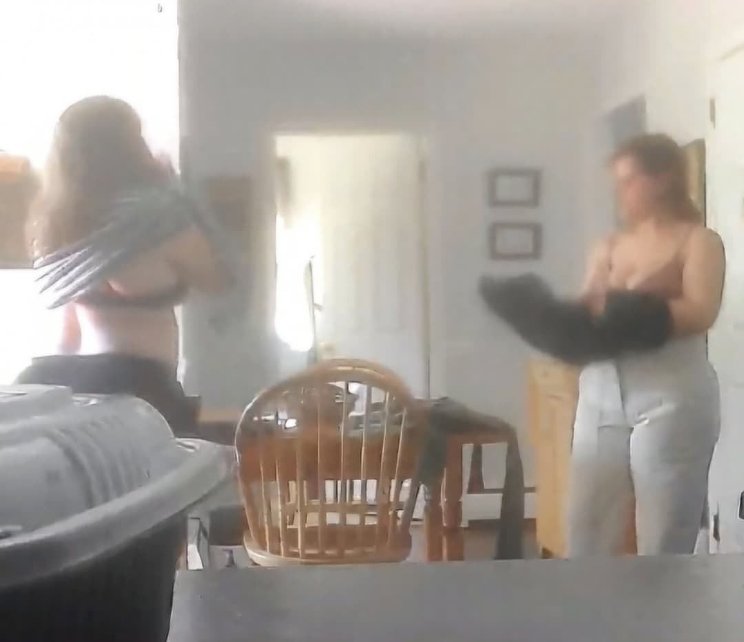 Pawg Step mom and slim thick daughter undress big ass small tits
