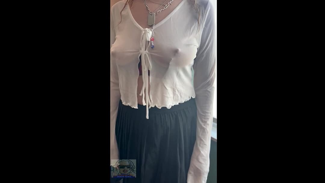 Braless Hotwife Seethrough Tryon Haul