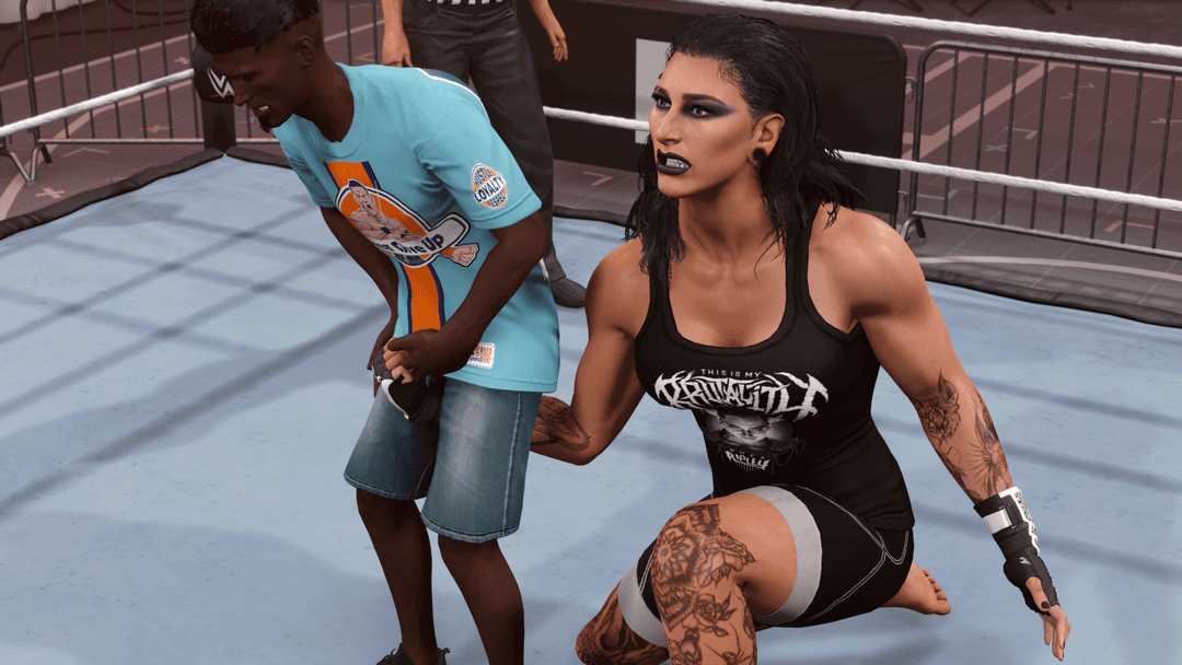 Giant Rhea Ripley Ballbusting