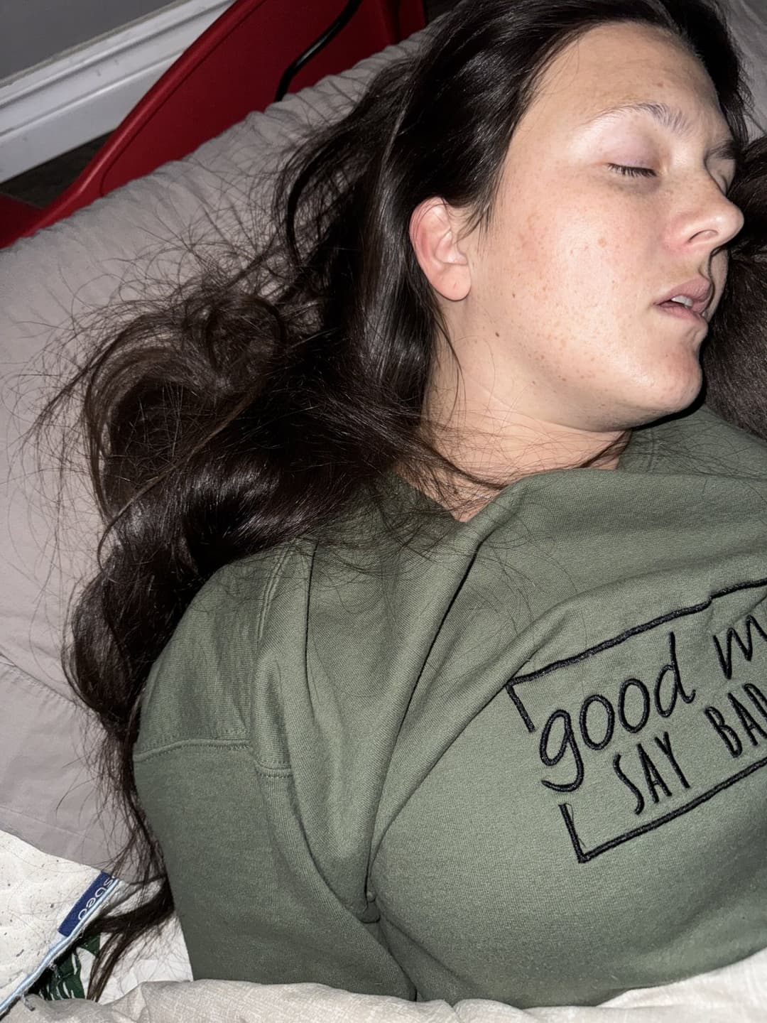 Sexy MILF wife so sexy when sleeping. Touch her!