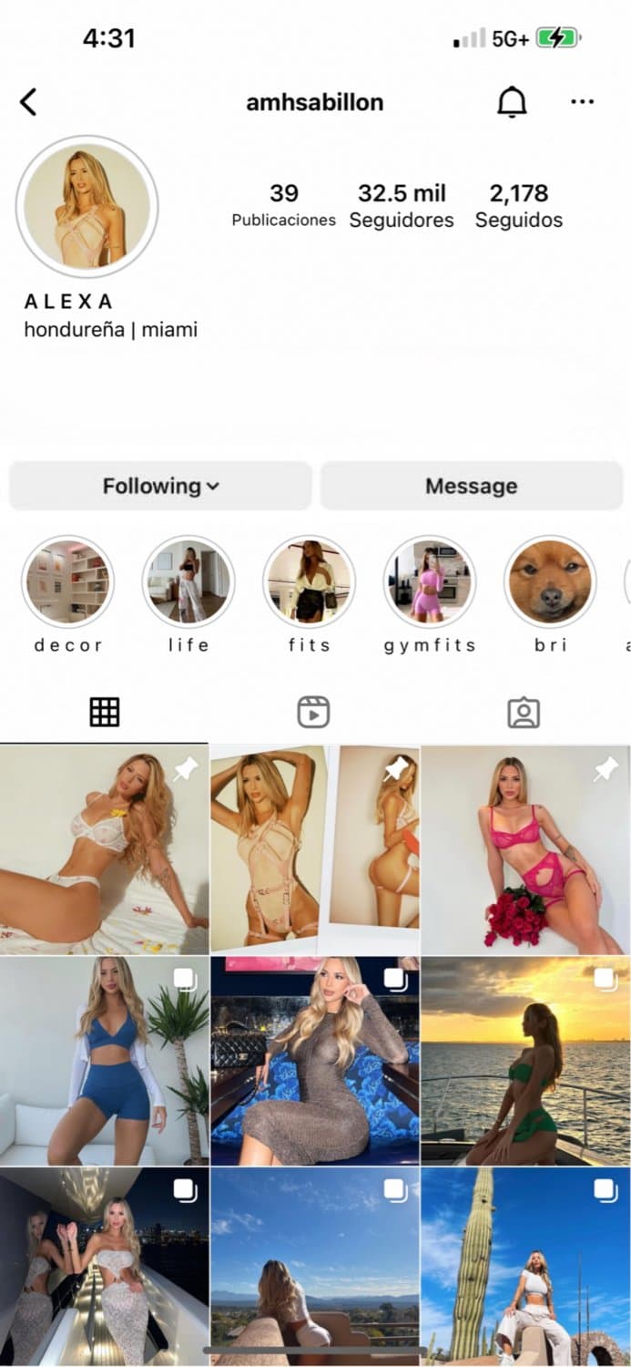 Click to view full size the secret life of a miami model - instagram @amhsabillon