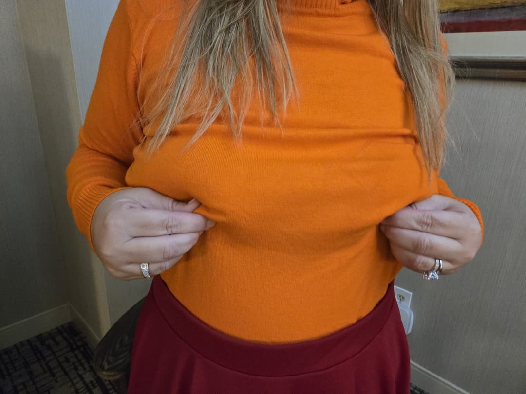 Married neighbor slut orange sweater