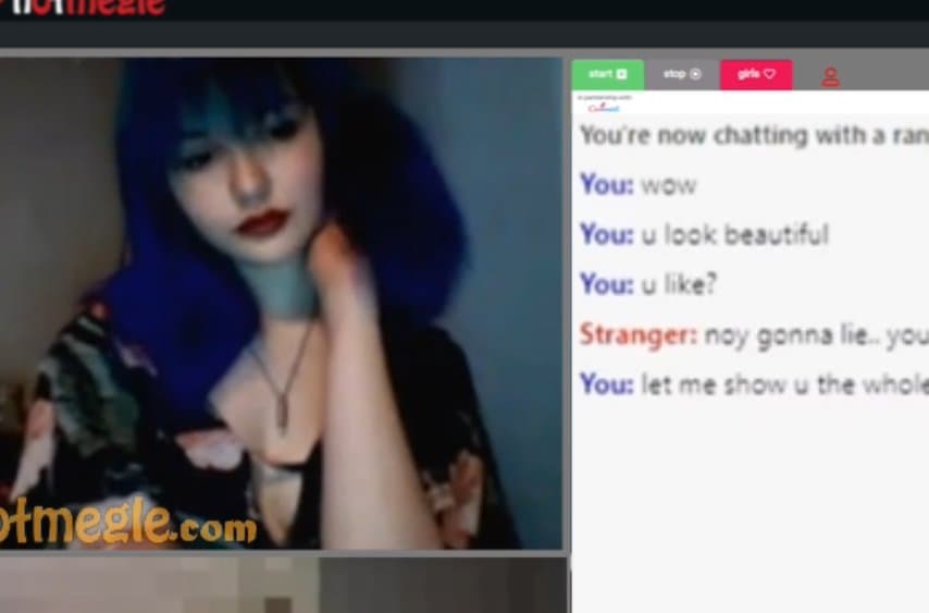 Cheeky Omegle girl having sexual pleasure with stranger in live chat