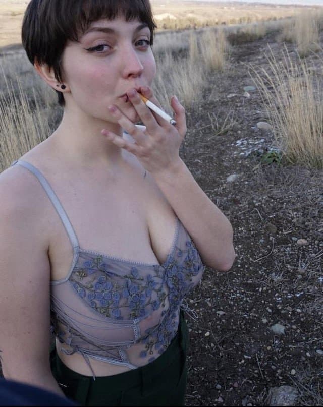 White Pawg short hair Tomboy Dyke Saturnine.