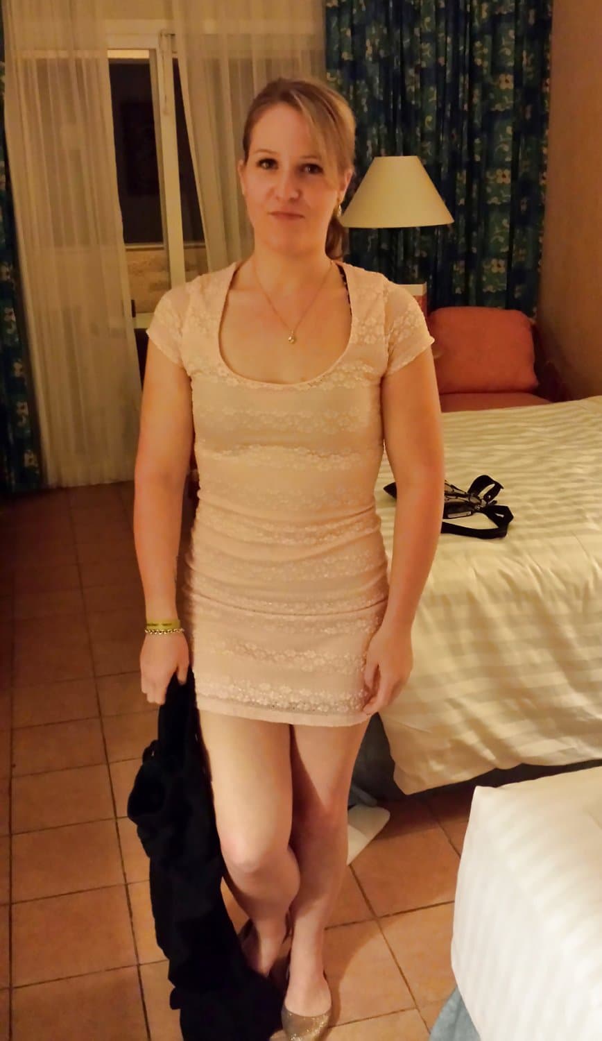 Blonde shared wife. Swingers.