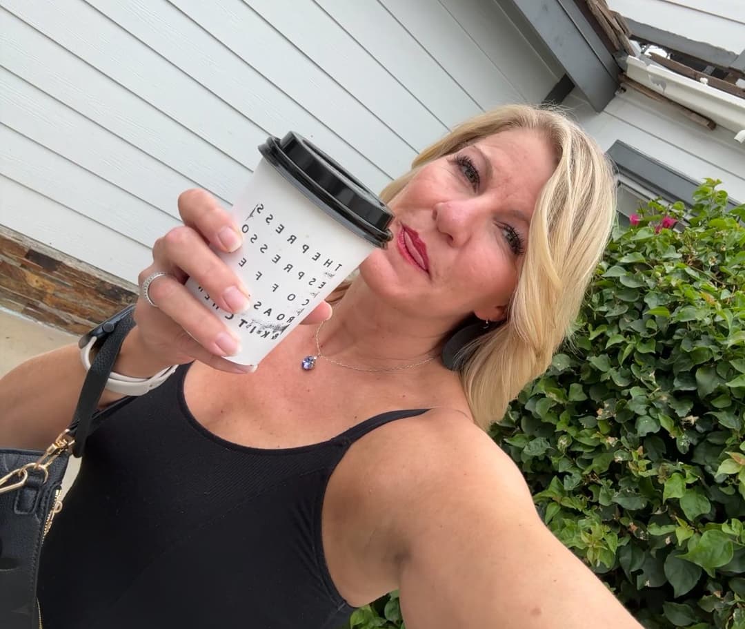 Coffee anyone? She takes it black..but begs for creamer