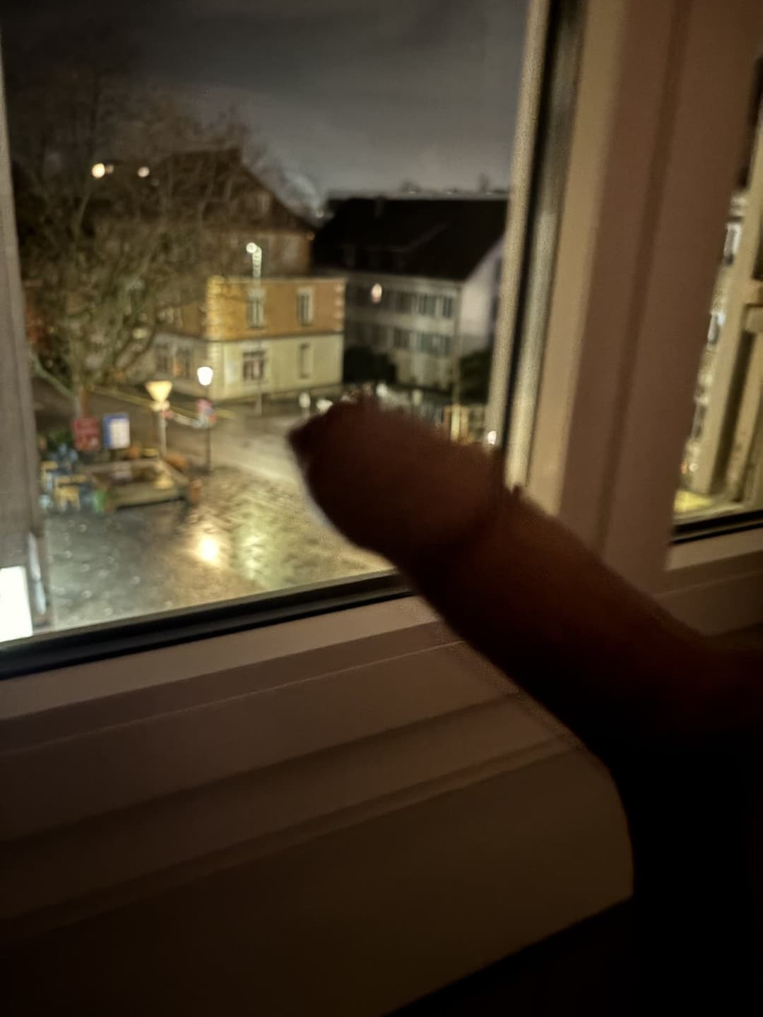 Click to view full size Jerking in front of the window of the hotel room