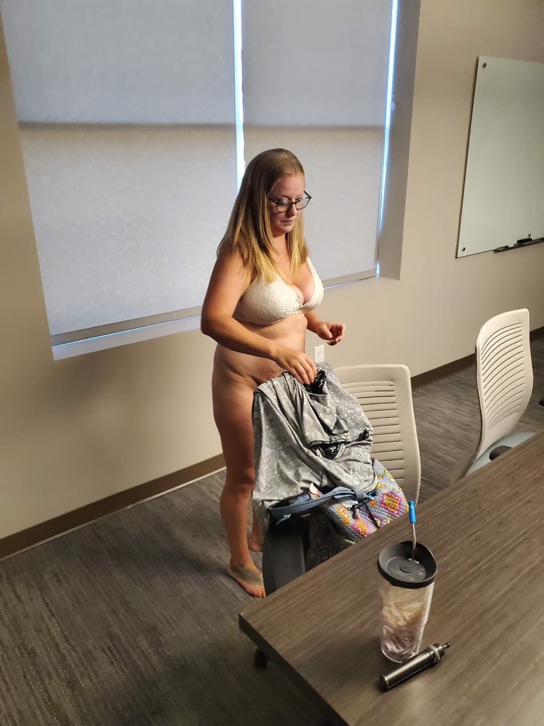 Chubby Webslut Wife at the Office pt. 2