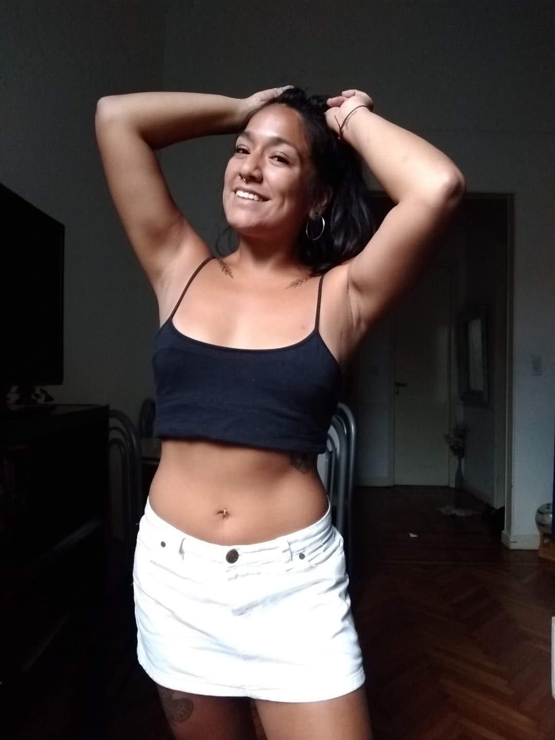 Click to view full size Phat ass hot body tattoed slut brunette latina with perfect pussy