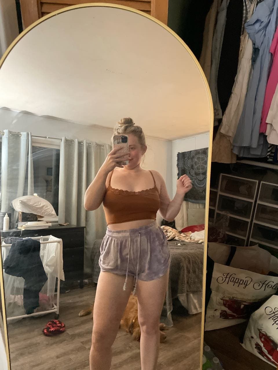 Flight attendant showing some thick blonde white babe action