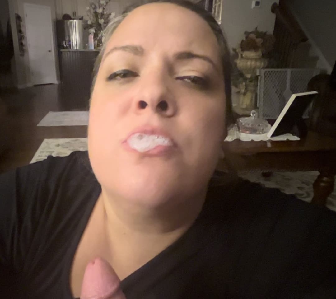 Blowing CUM bubbles then Swallowed like a good Whore ???