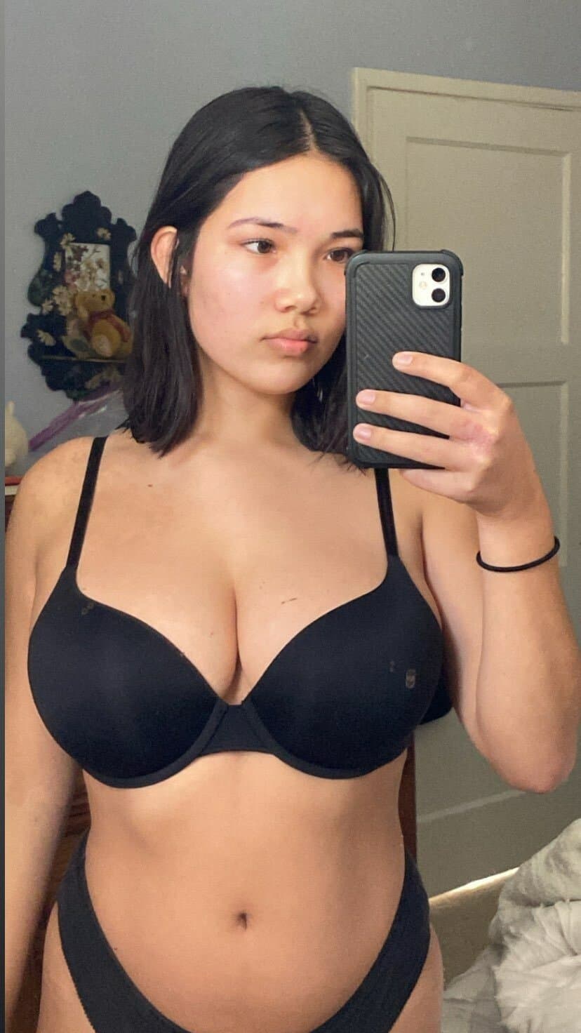 asian with big tits gets fucked by white guy