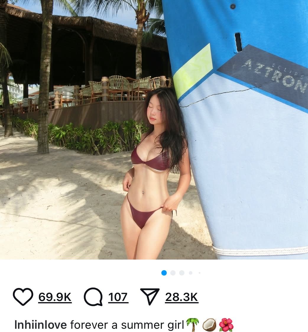 Viet beach babe bikini underboob