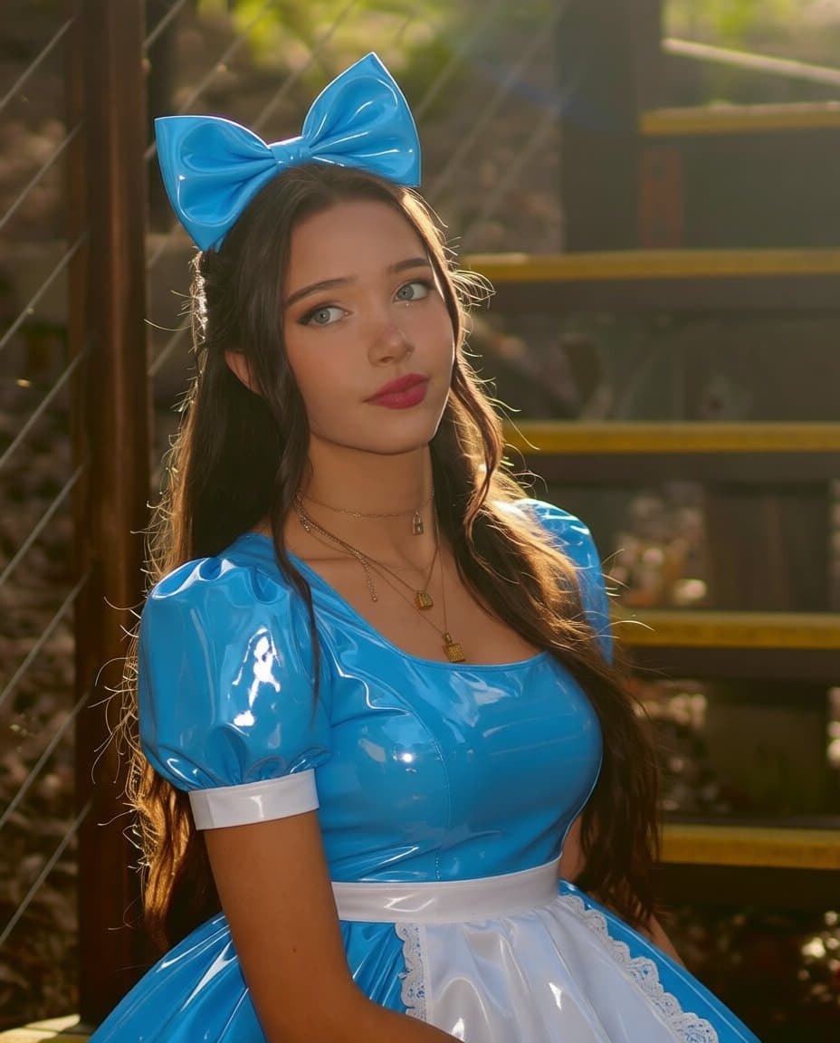 Twitch Lydia in vinyl Alice in Wounderland Costume