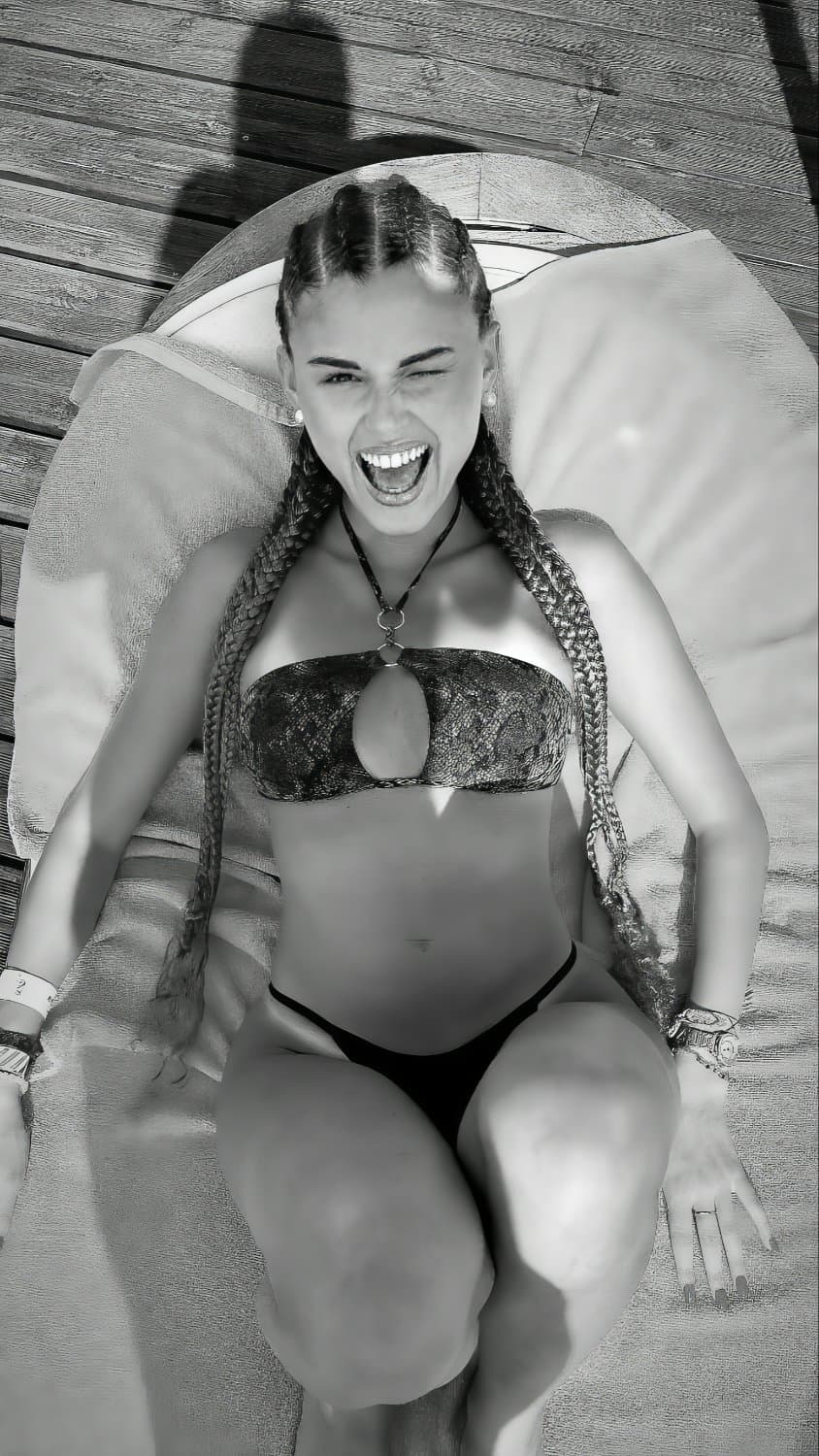 Pretty brunette slut on tiktok likes to show off by twerking with her bouncy boobs or in a swimsuit