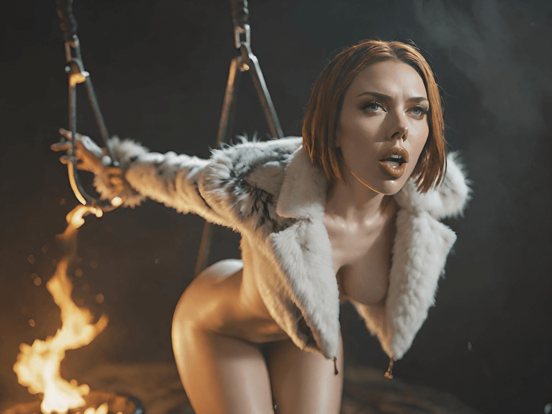 Hot submission in a fur coat