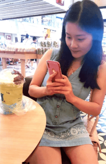 Her husband wants us to see her beautiful figure.