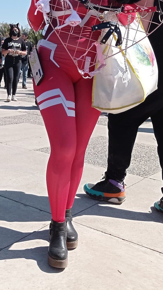 Cosplay whore in bodysuit +almost caught) (almost kicked out)