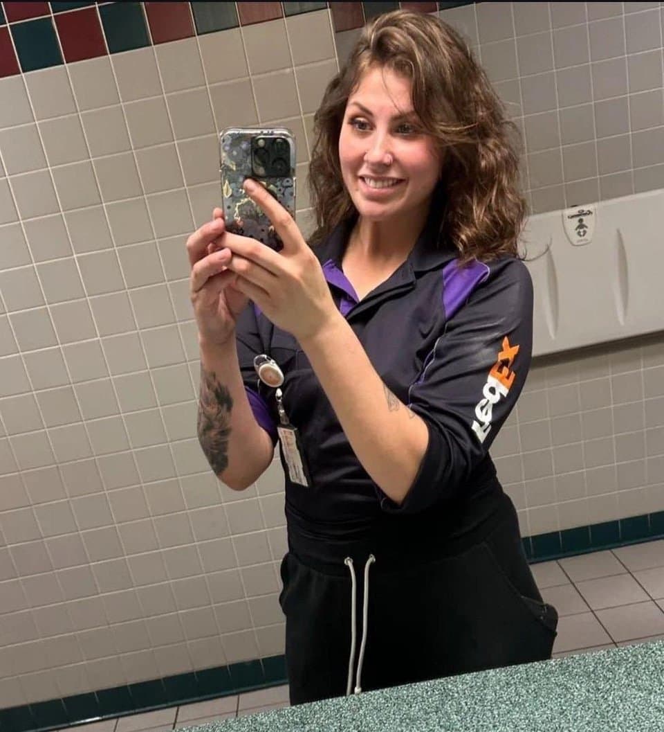 Britt, Fed Ex Slut sucking cock