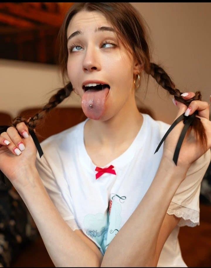 Long tongue girl
