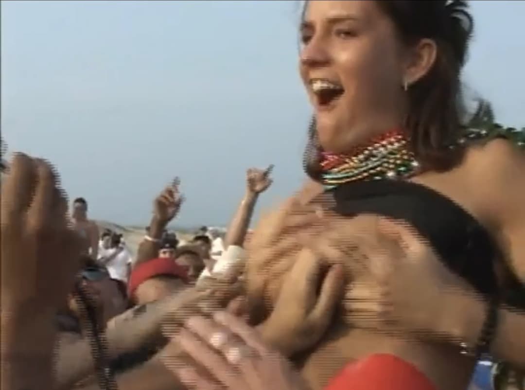 Natalie loved shaking her nice little boobies around for horny boys to grope at spring break