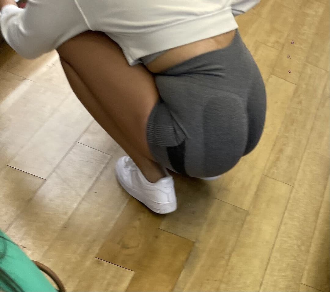 Thick Thighed Latina In Workout Shorts