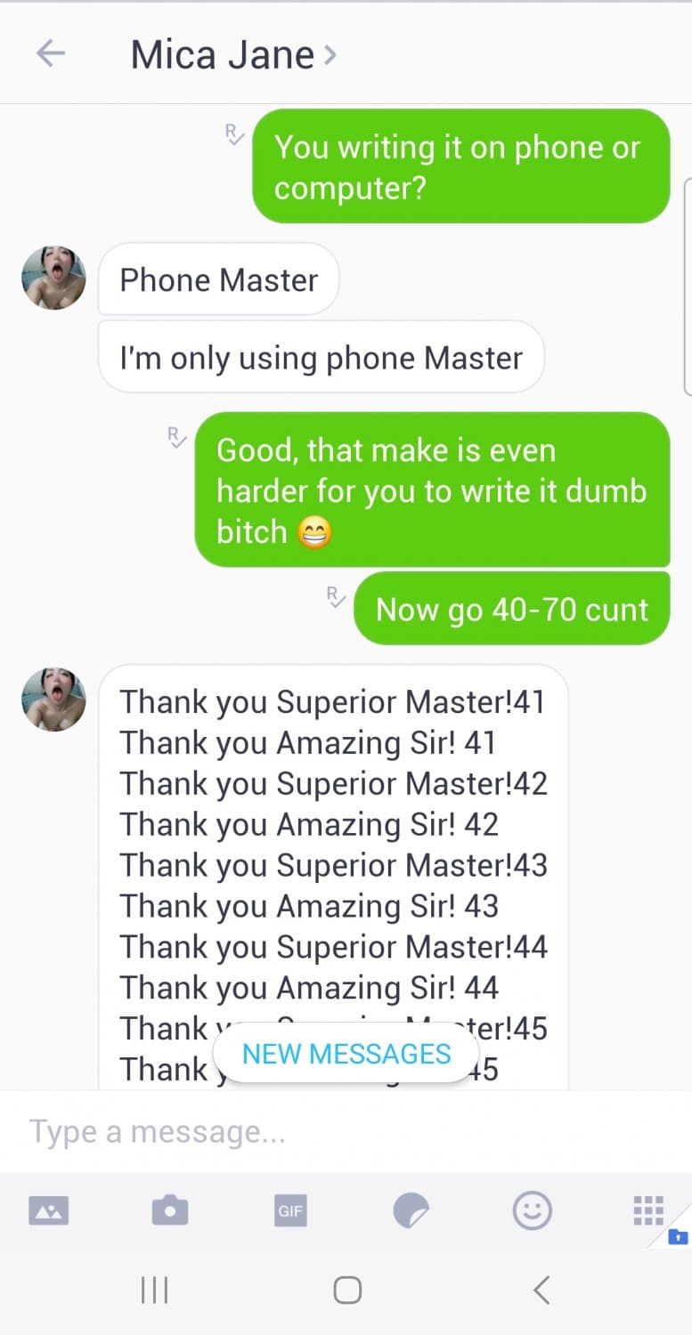 Srupid worthless pinay cumdump bitch Mica doing degrading task on my command ! ?