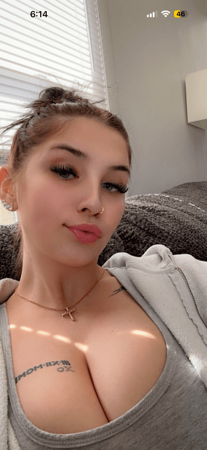 Walked in on this 23yr old hottie on accident holding her big tits together watching dude titty fuck