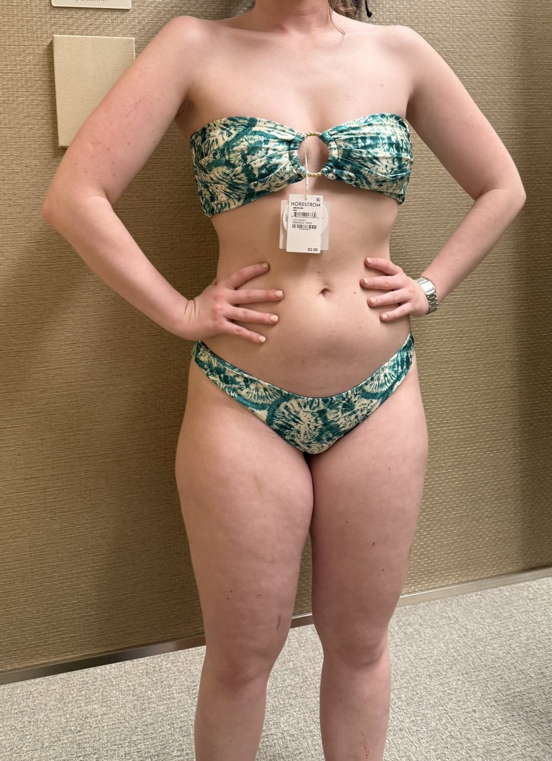 Cute college GF teasing curves in bikini try on haul