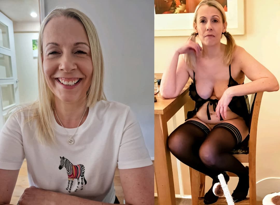 Mature UK Blonde Slut In Stockings & Pigtails