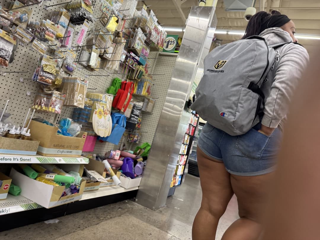 Big booty biker girl stole out of dollar tree