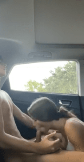 Click to view full size Kinky tan lined gorgeous GF suck and fuck in the car