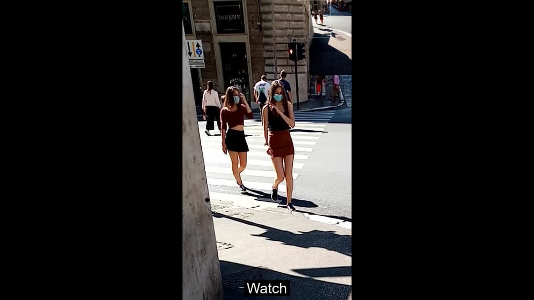 Captured these sisters upskirt mini skirt for 20 minutes