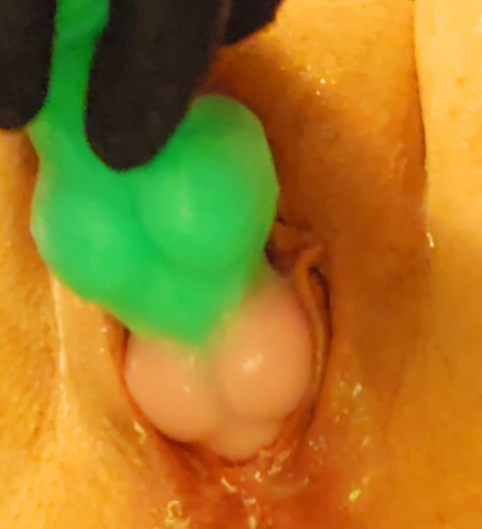 My pussy taking in a knot dildo. My KIK: LickMySwollenPus