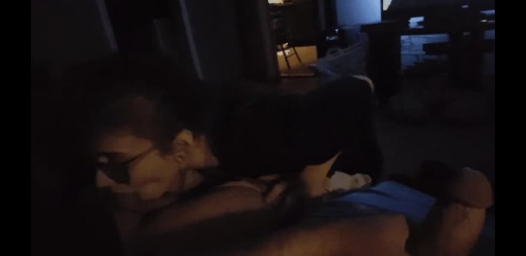 Riley sucking multiple cocks