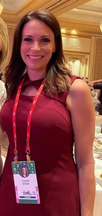 Big titty politician Tudor Dixon has massive milkers. She has my vote as most likely to motorboat