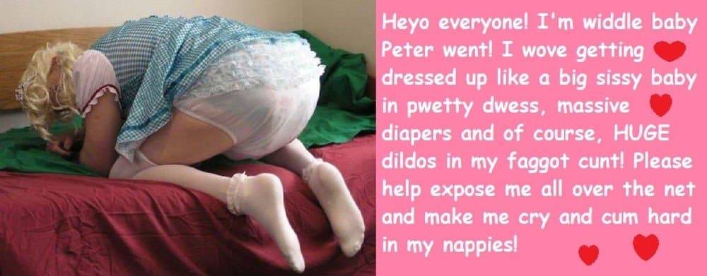 ABDL Diapered sissybaby Peter went in pretty blue dress