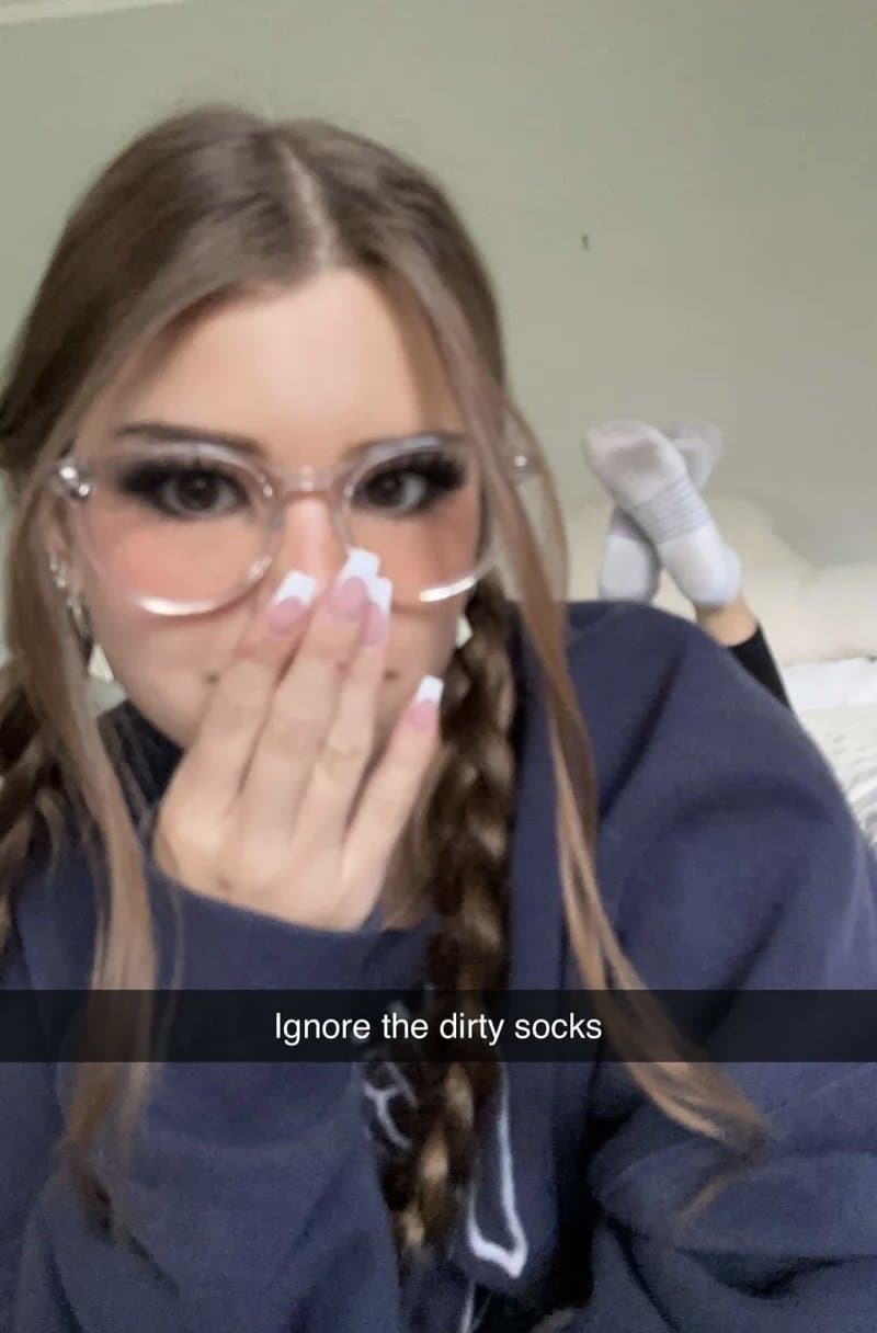 Click to view full size Dirty Socks on a Teen Slut