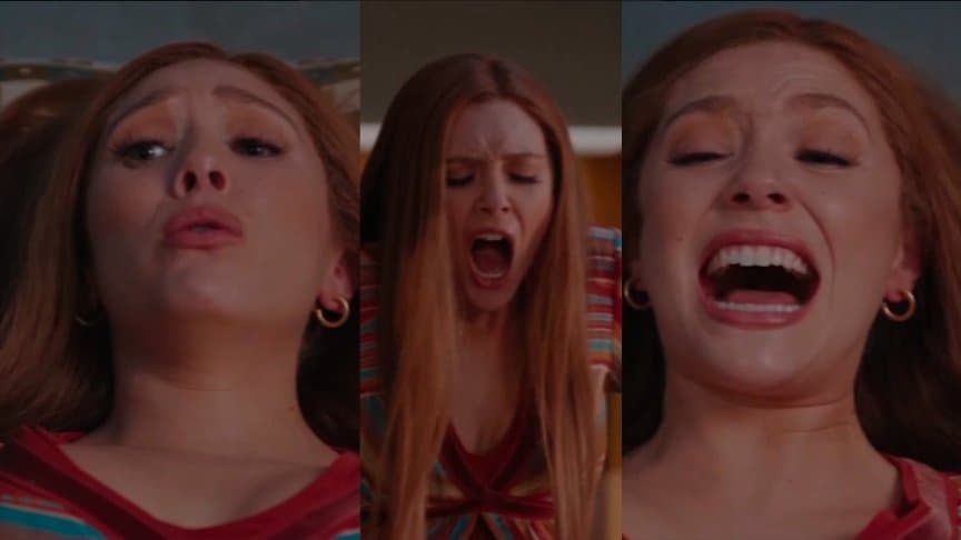 Elizabeth Olsen As Scarlet Witch Face Porn (Split Screen)