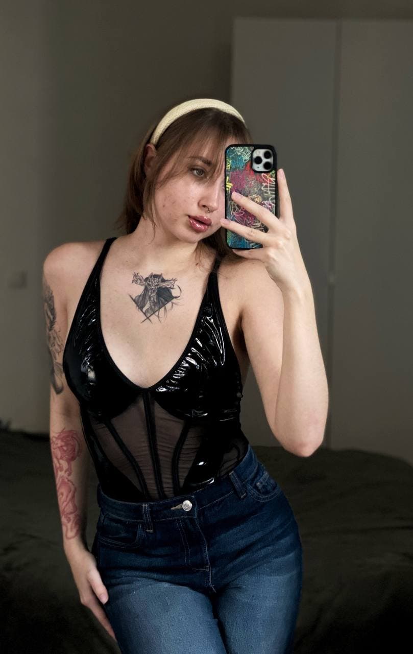 flirty teen in black latex top wants domination