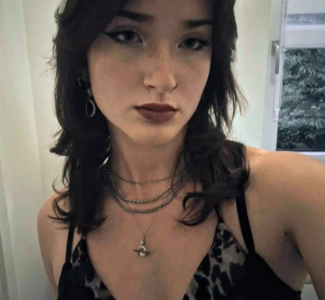 Creepy dark haired IRL goth girl Jana. You know this bitch got a slutty side
